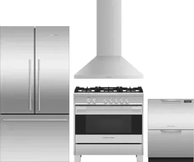 4 Piece Package Includes Refrigerator, Range, Hood And Dishwasher